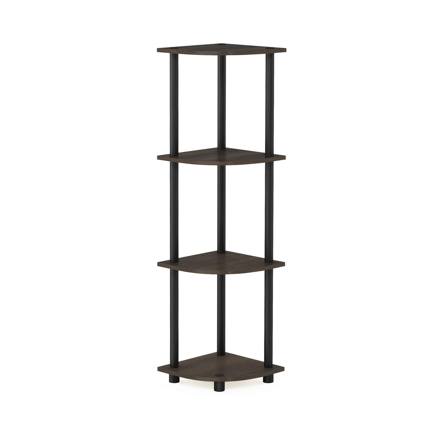 Furinno 4-Tier Corner Display Rack, Dark Brown