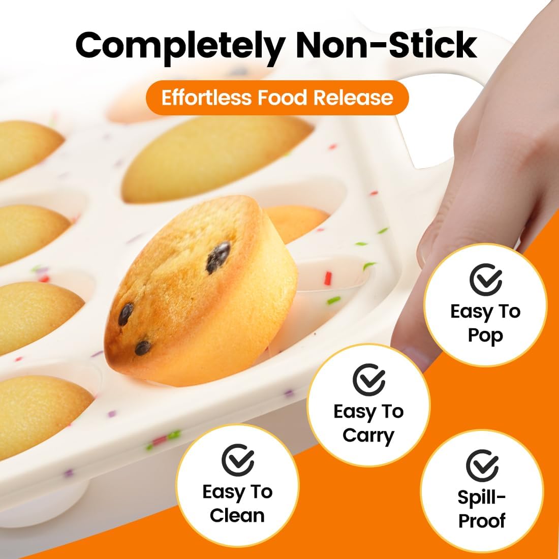 Durable Silicone Muffin Pan Set of 2 - 24-Cups