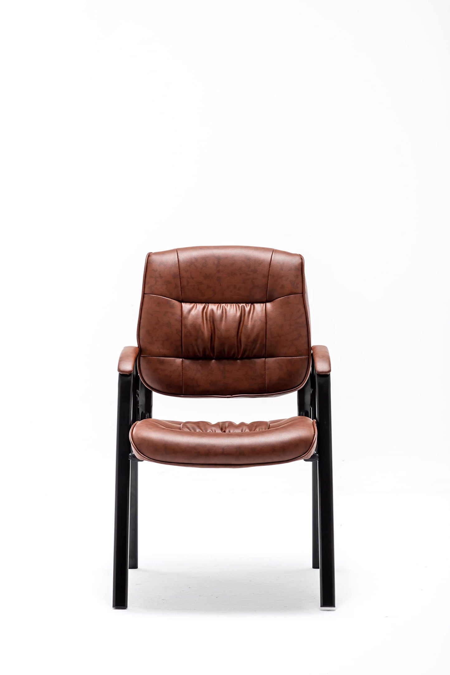 BTEXPERT Sleek Back Premium Leather Office Executive Waiting Room Guest/Reception Side Conference Chair, 22D x 25W x 36H in, Antique Brown, 4