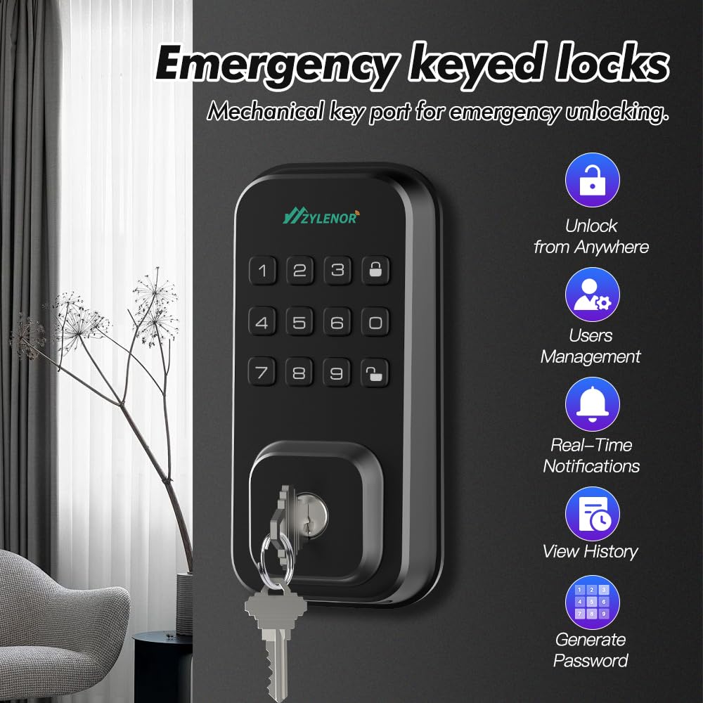 Zylenor Smart Keyless Entry Door Lock with WiFi