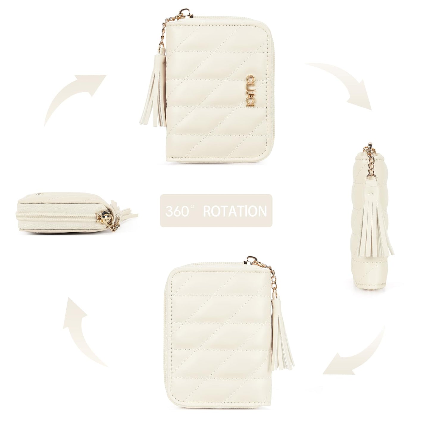 CLUCI RFID Blocking Leather Wallet with Wristlet