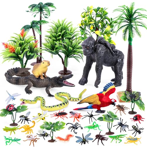 39 Piece Rainforest Animal Figurines Playset