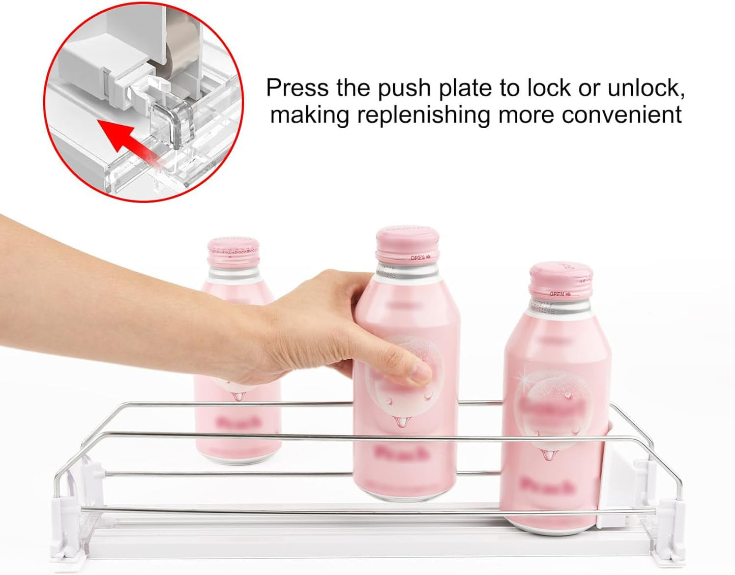 Drink Dispenser Beverage Organizer for Refrigerator