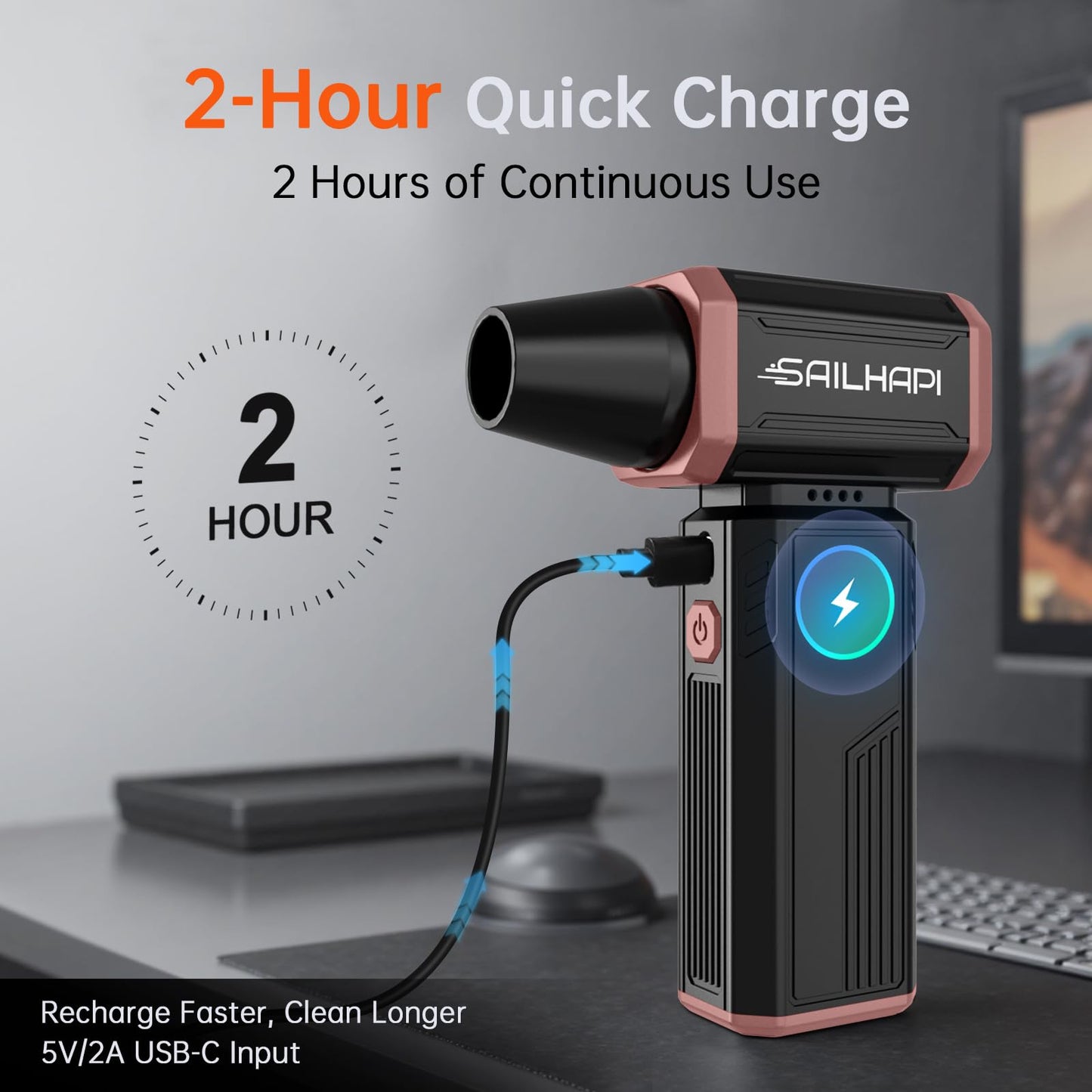 Cordless Electric Air Duster for PC & Car