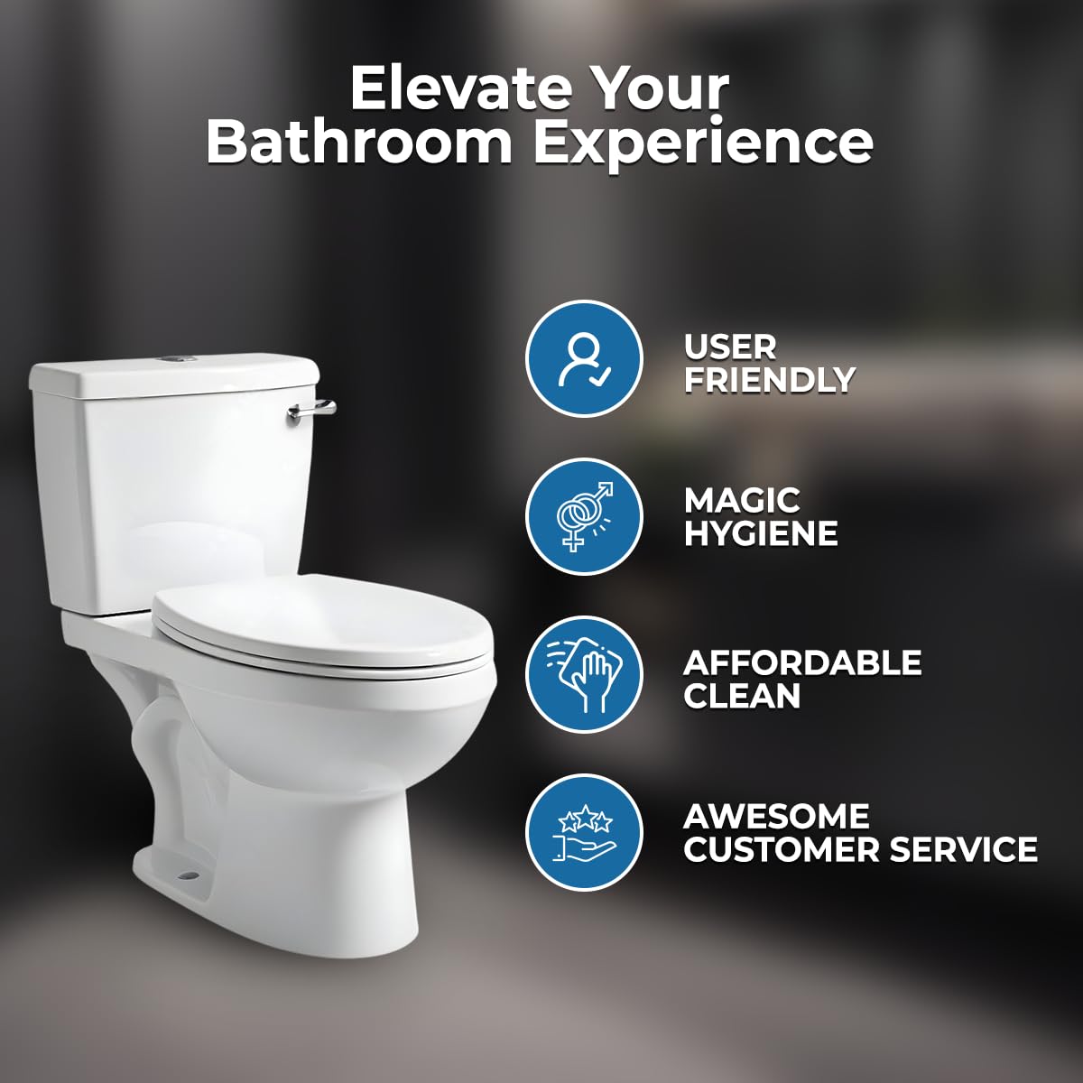 GenieBidet Slow Close Toilet Seat with Toddler Seat