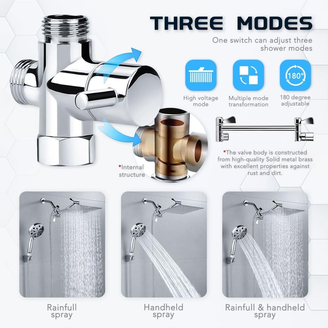 10" Rainfall Shower Head with Handheld Combo