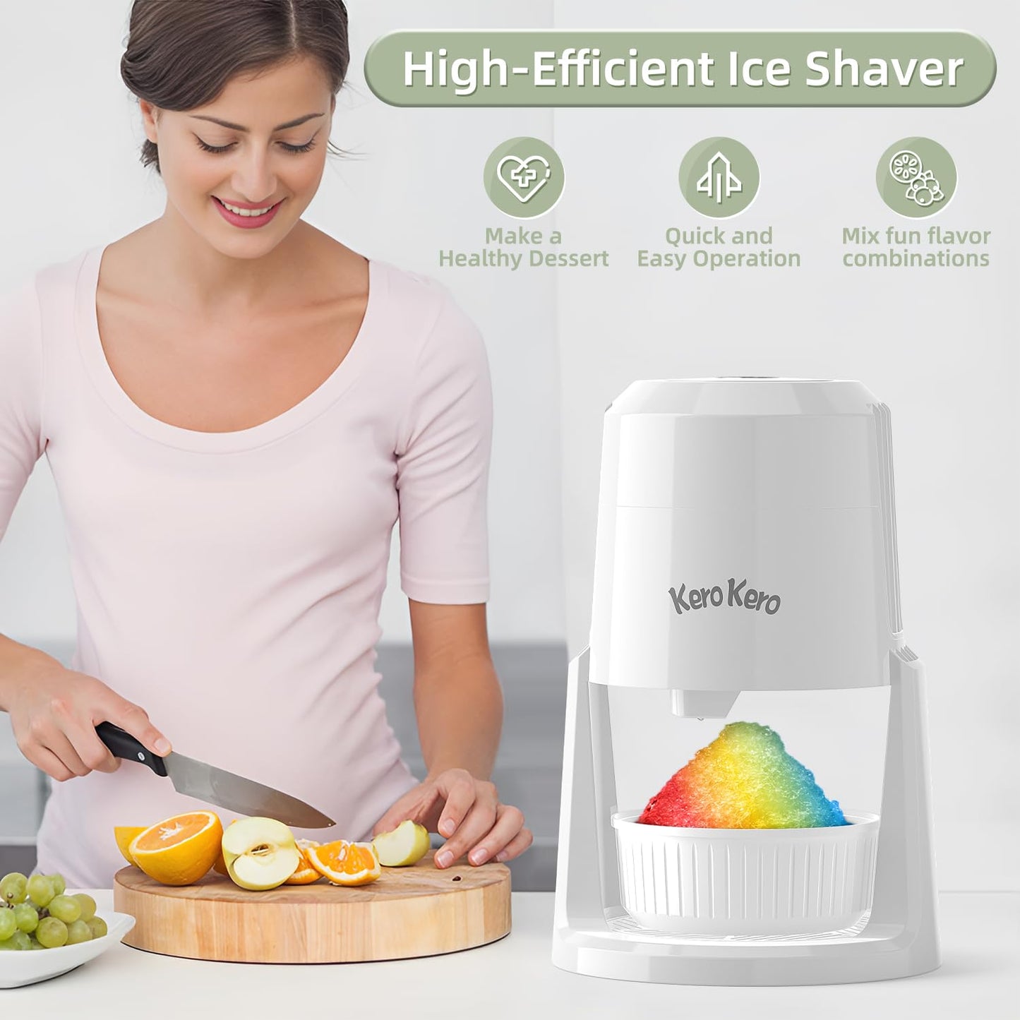Kero Kero Snow Cone Machine with Adjustable Blade