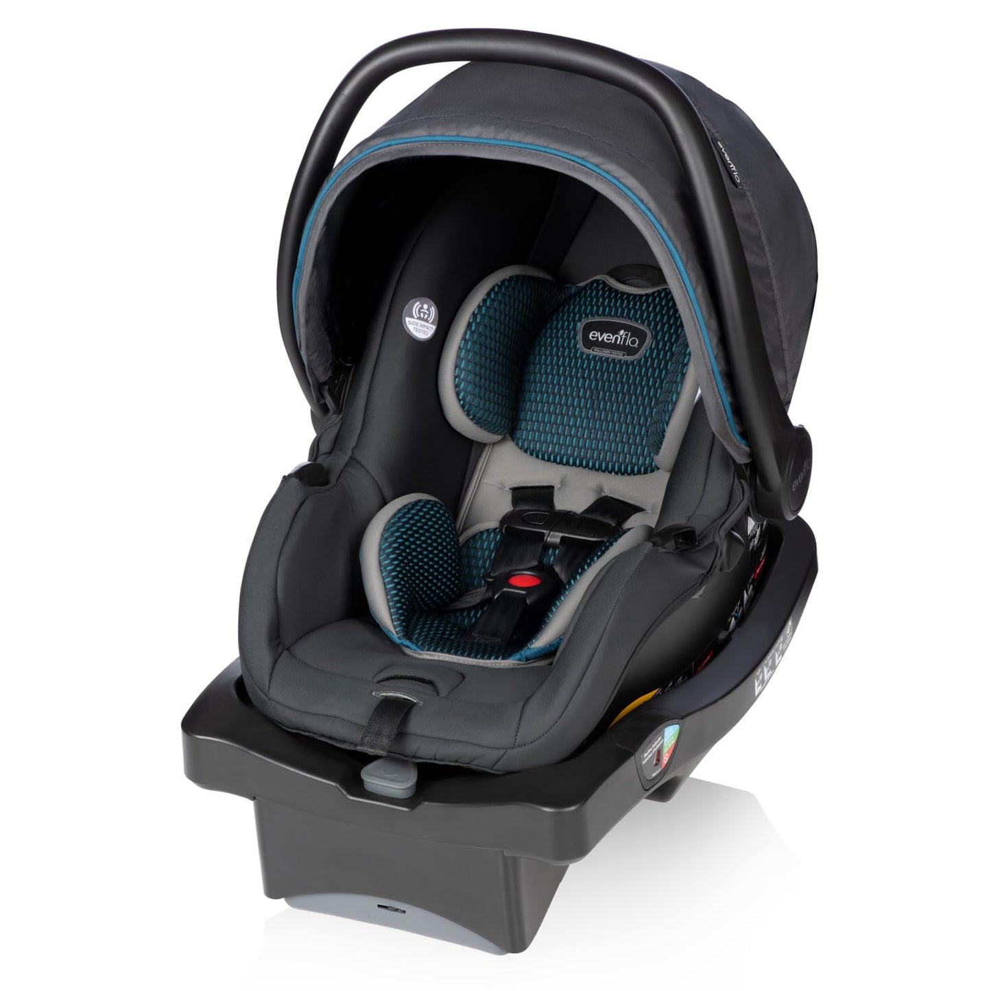 Evenflo LiteMax DLX Infant Car Seat with FreeFlow Fabric, SafeZone and Load Leg Base