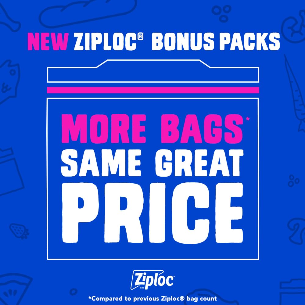 50 Pack Ziploc Snack Bags with Grip 'N Seal