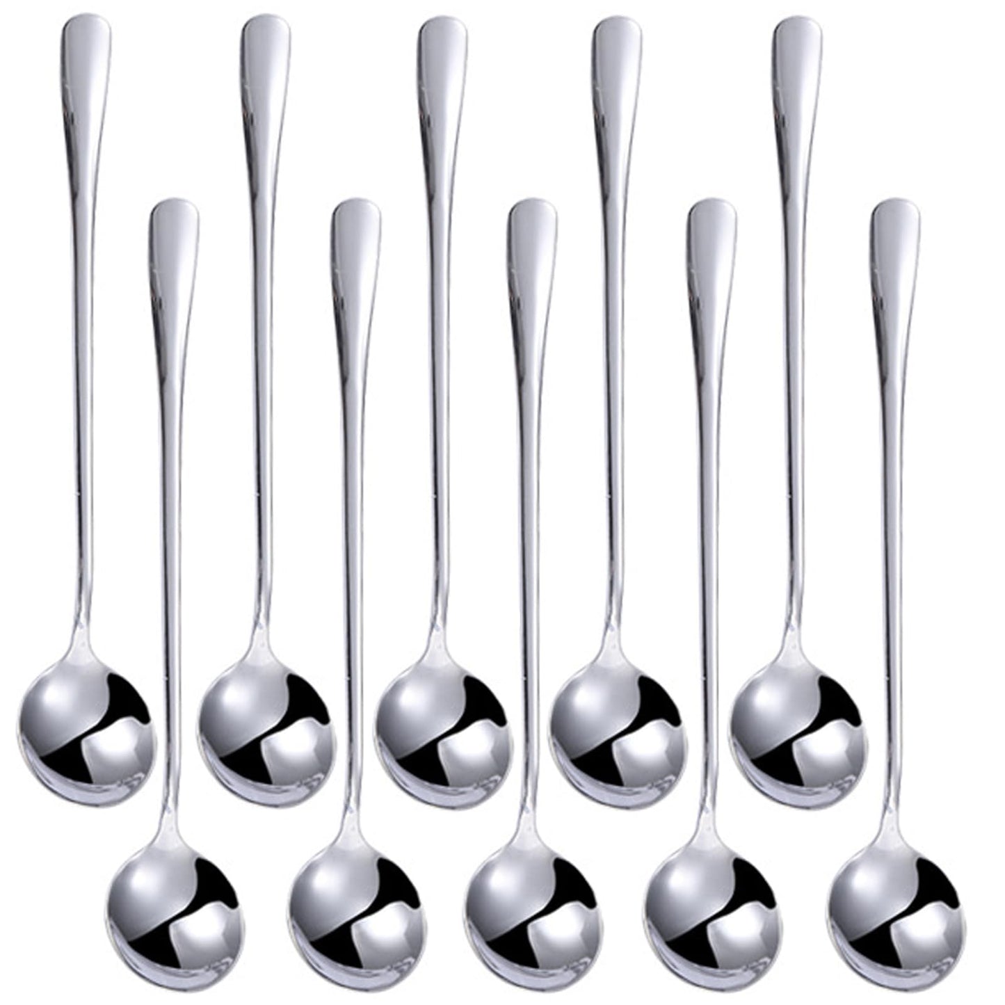 Long Handle Stainless Steel Ice Tea Spoons 10Pcs