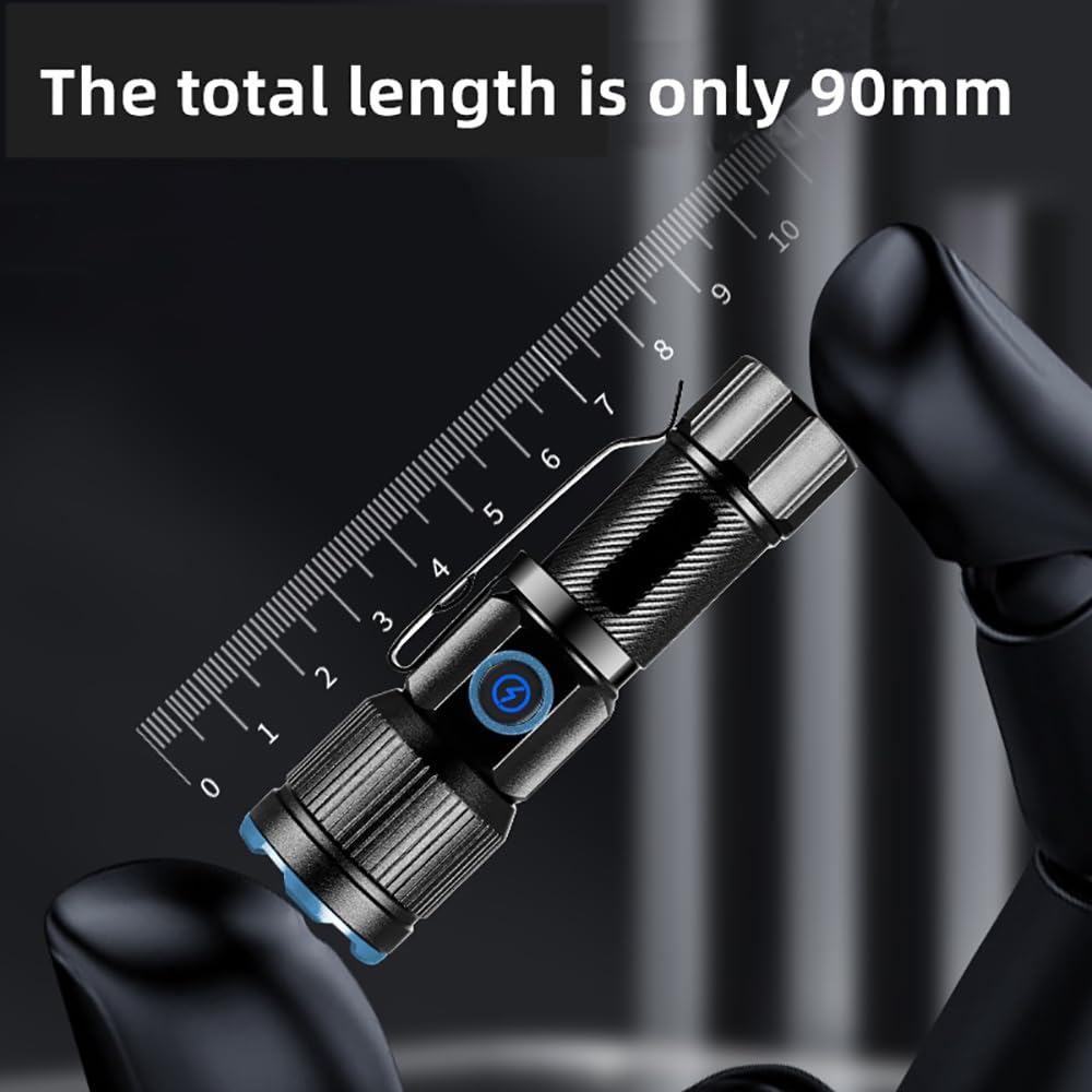ALONEFIRE Mini LED Flashlight USB Rechargeable