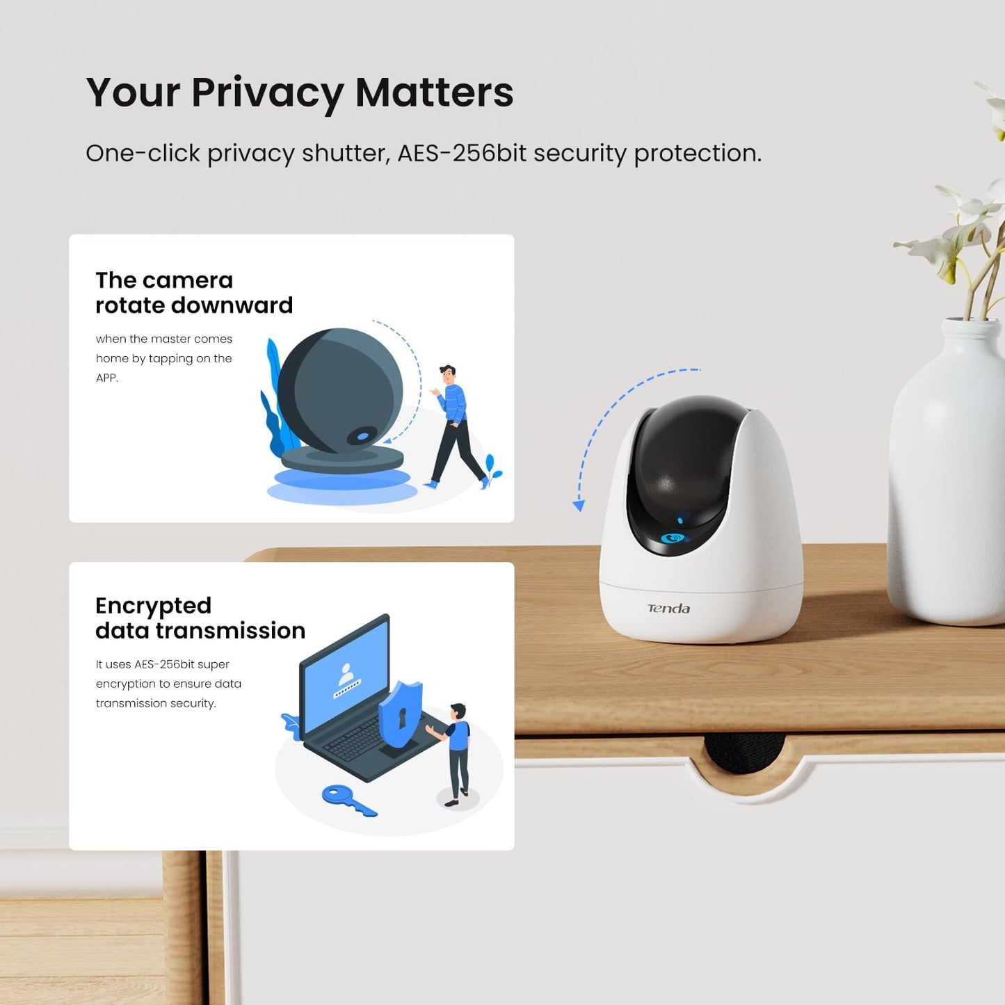Tenda 2K Indoor WiFi Security Camera with Night Vision