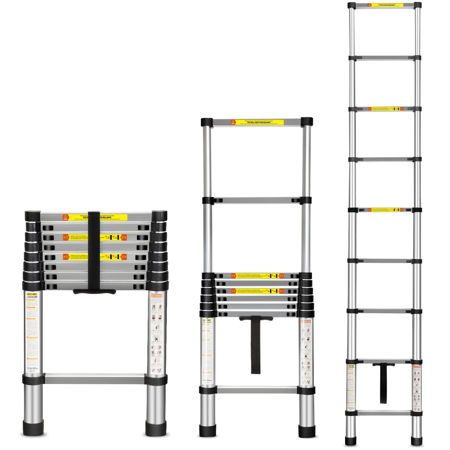 Miscoos 8.5 FT Aluminum Telescoping Ladder