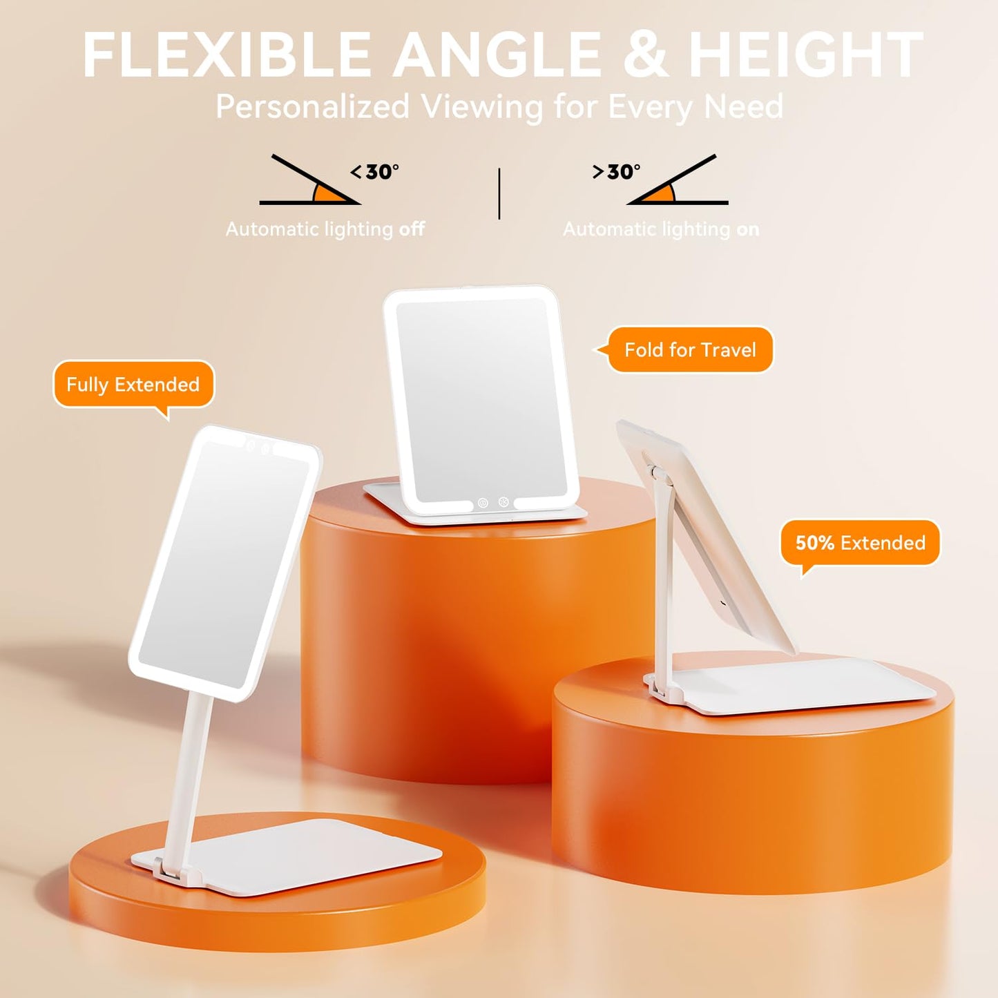 Auxmir Portable Lighted Travel Makeup Mirror