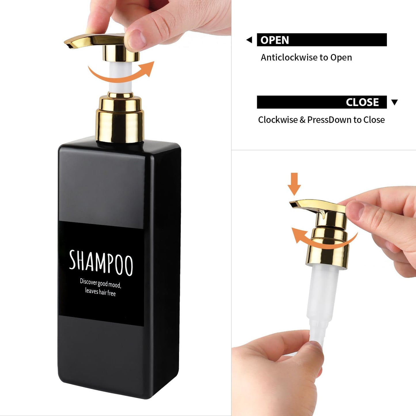 3 Pack Soap Dispensers with Gold Pumps