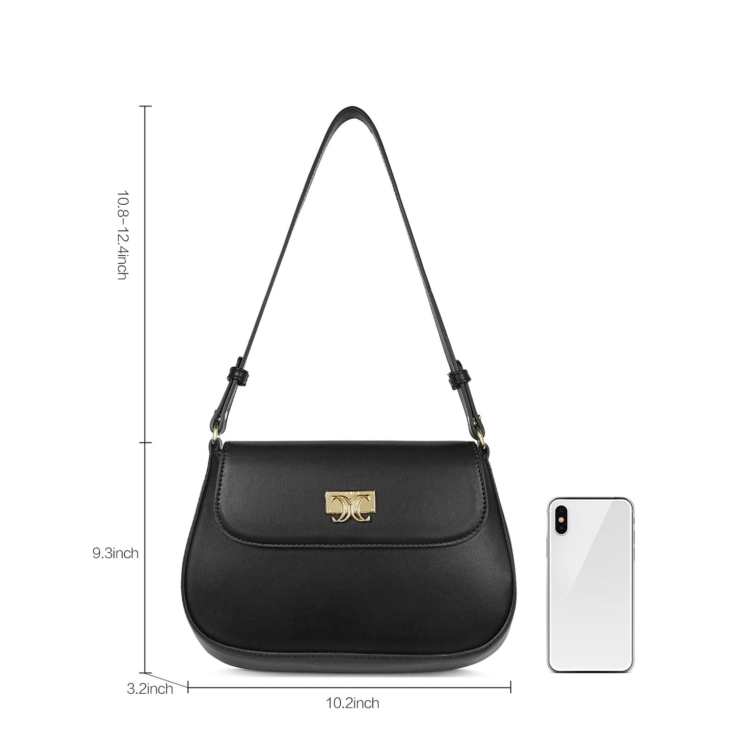 CLUCI Small Leather Shoulder Bag with Zipper