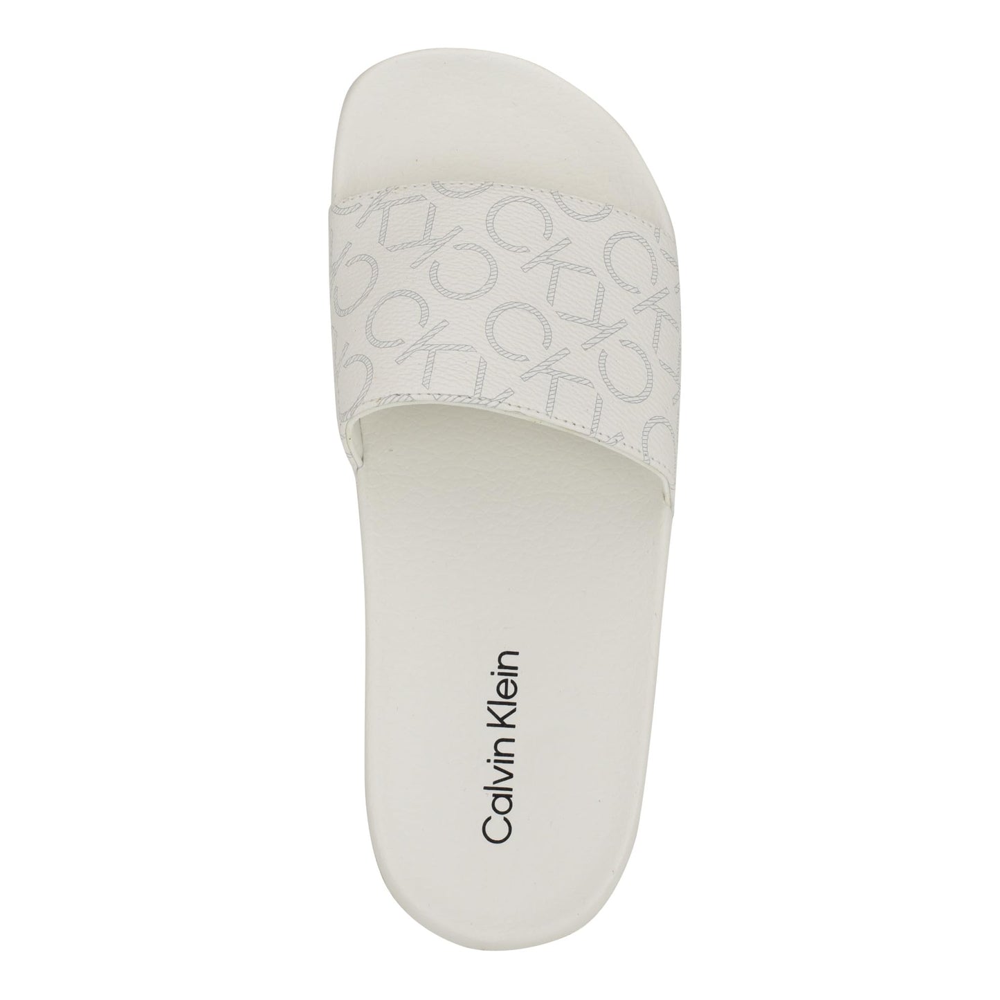 Calvin Klein Women's Athens Slide Sandal, White 140, 8