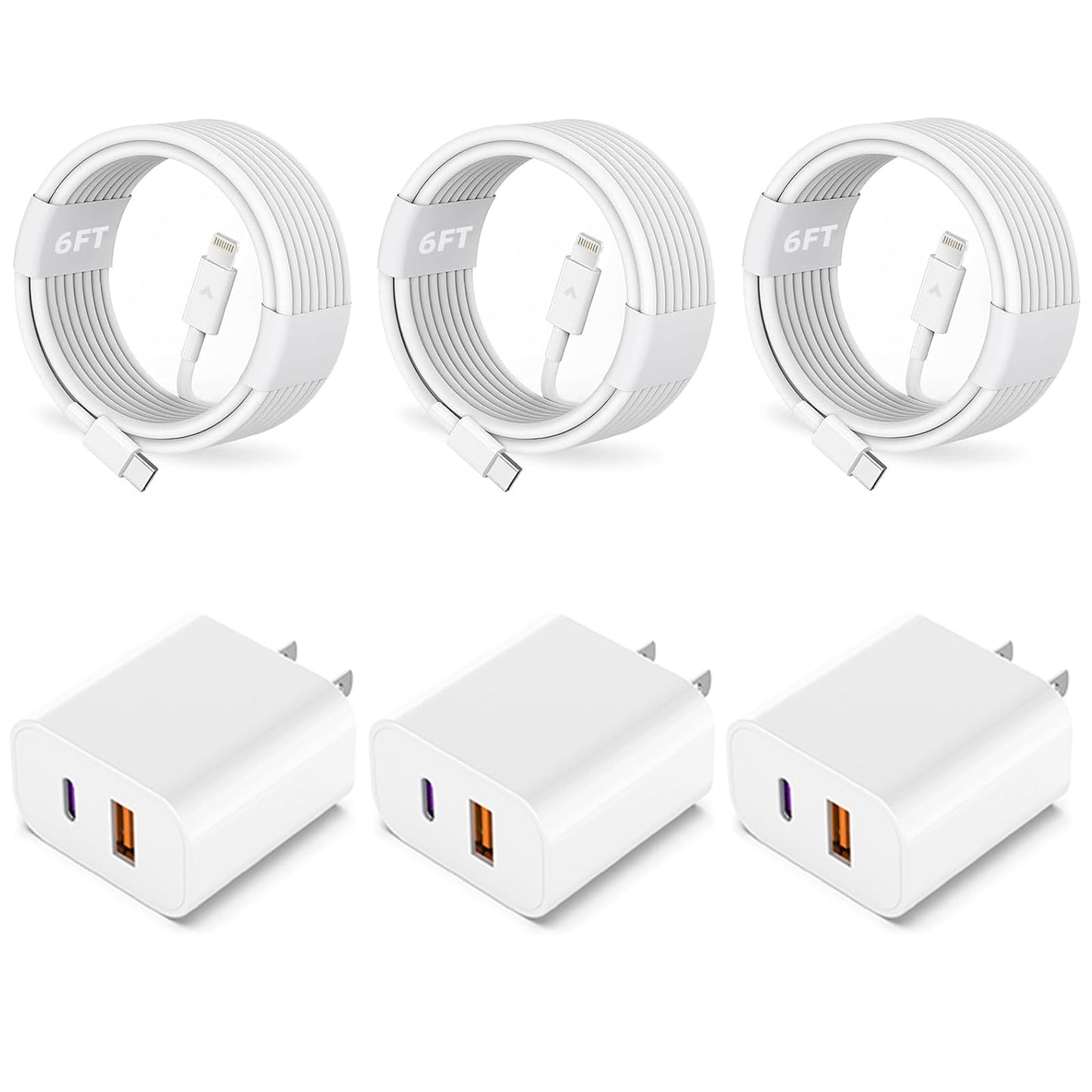 iPhone 14 Fast Charging Wall Charger 3-Pack