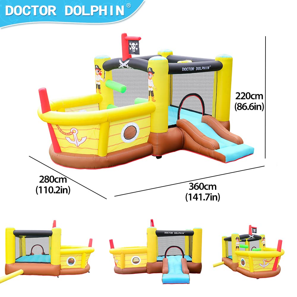 Inflatable Bounce House with Slide and Obstacles