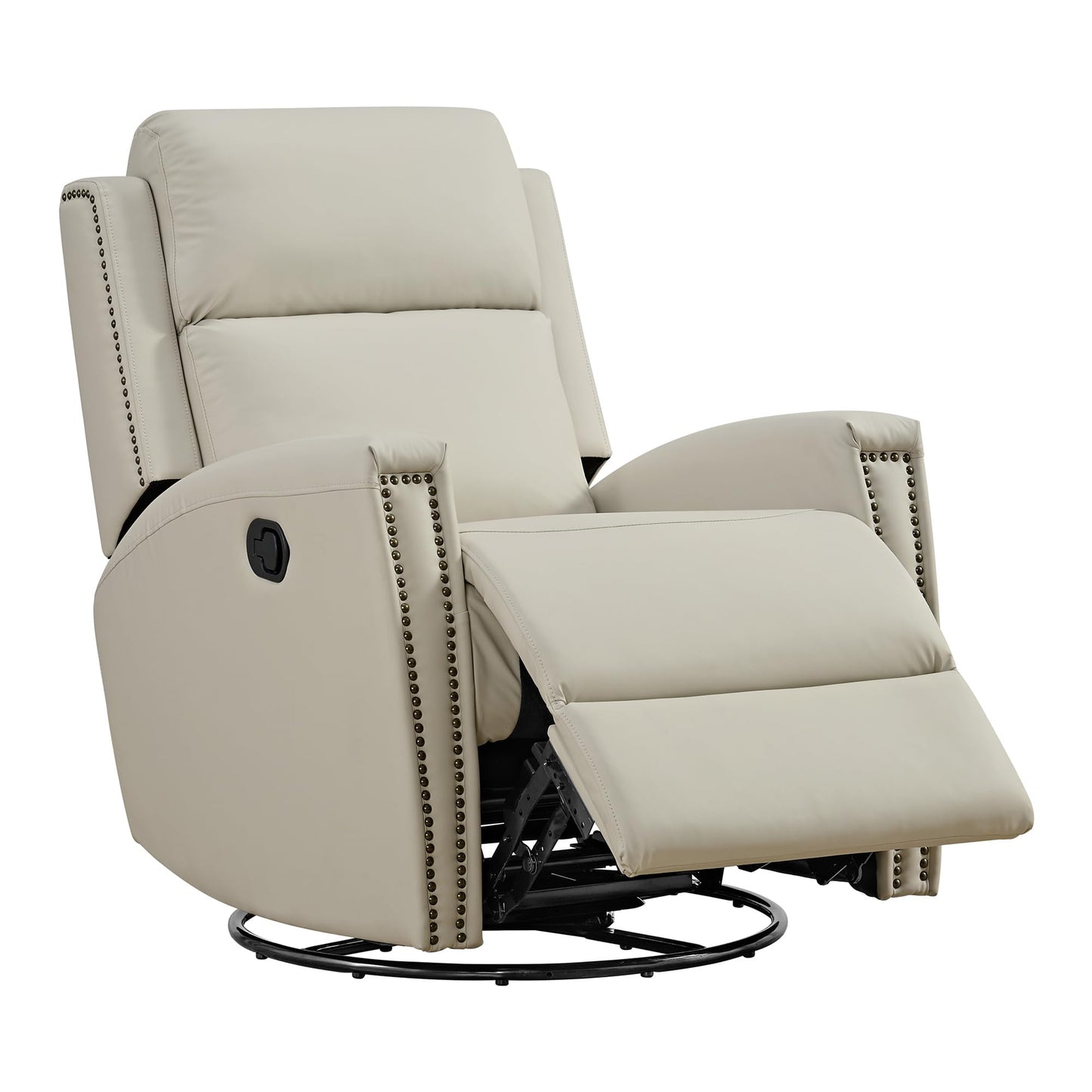 KISLOT Leather Recliner Chair with Swivel Rocker