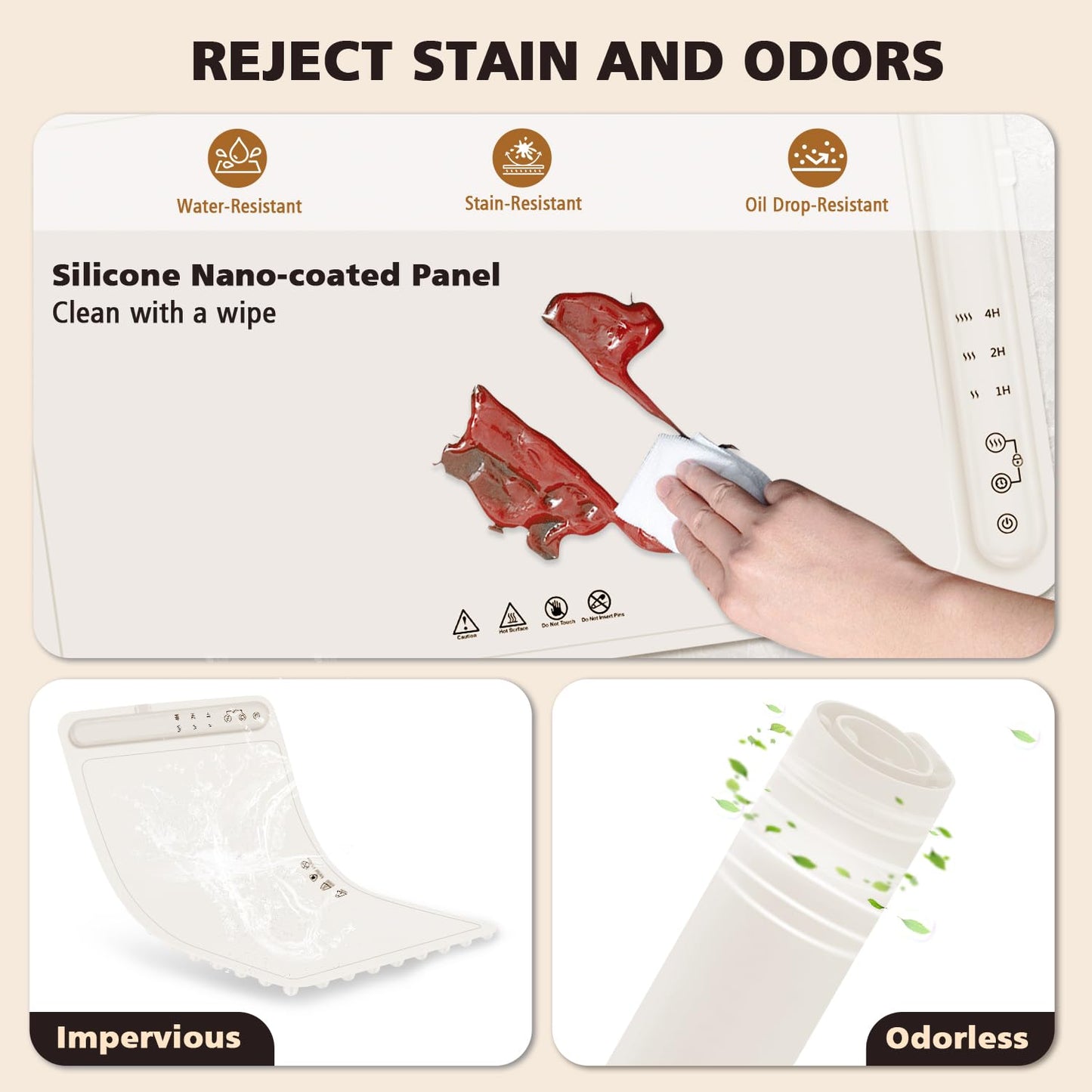Electric Food Warming Mat with 3 Settings