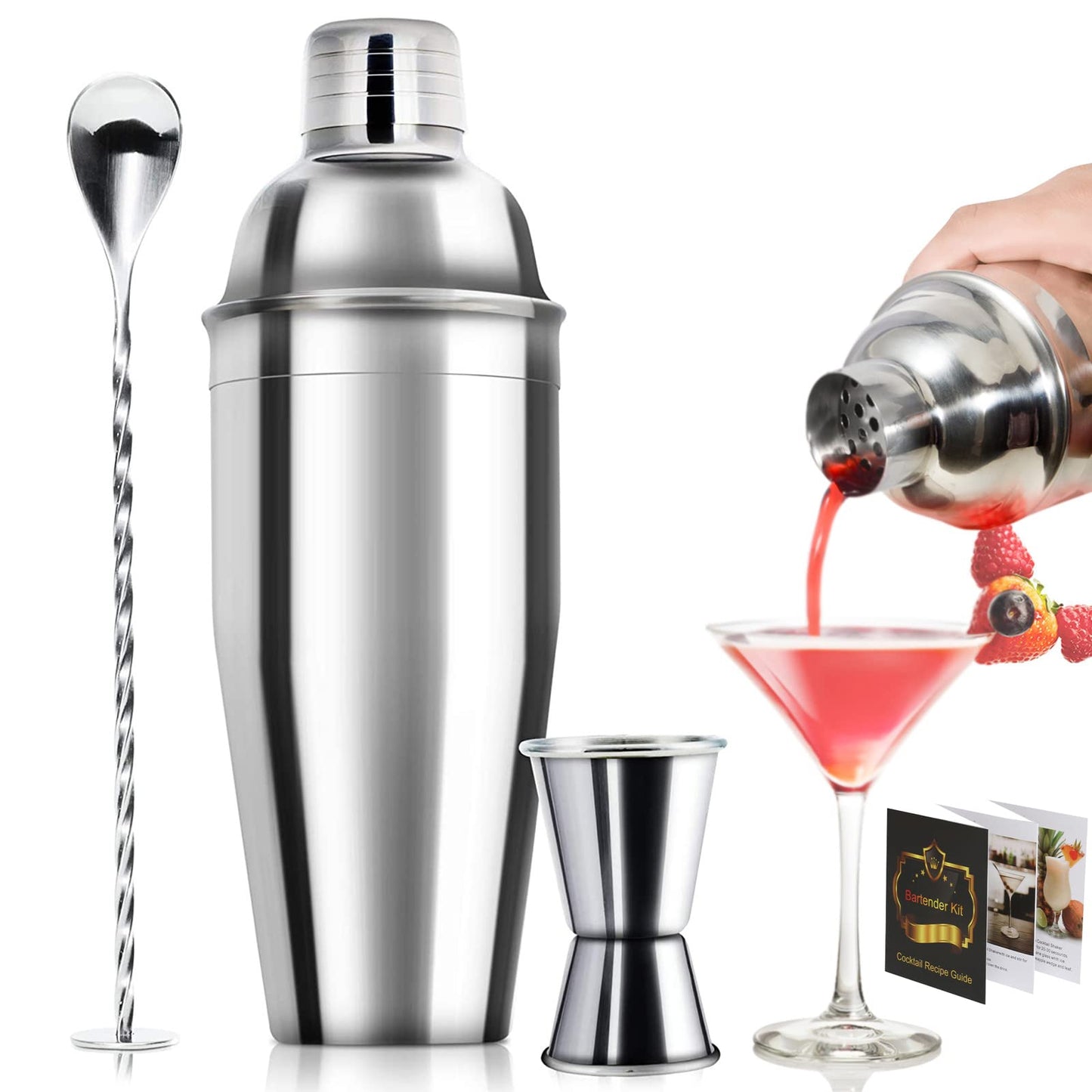 24oz Stainless Steel Cocktail Shaker Set