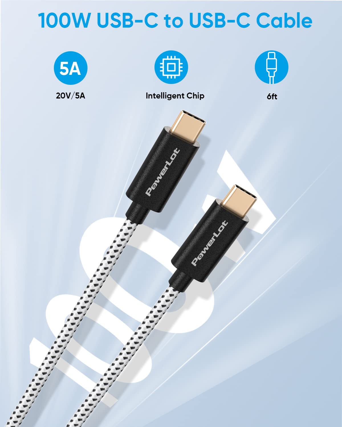 65W GaN USB C Charger with 6ft Cable