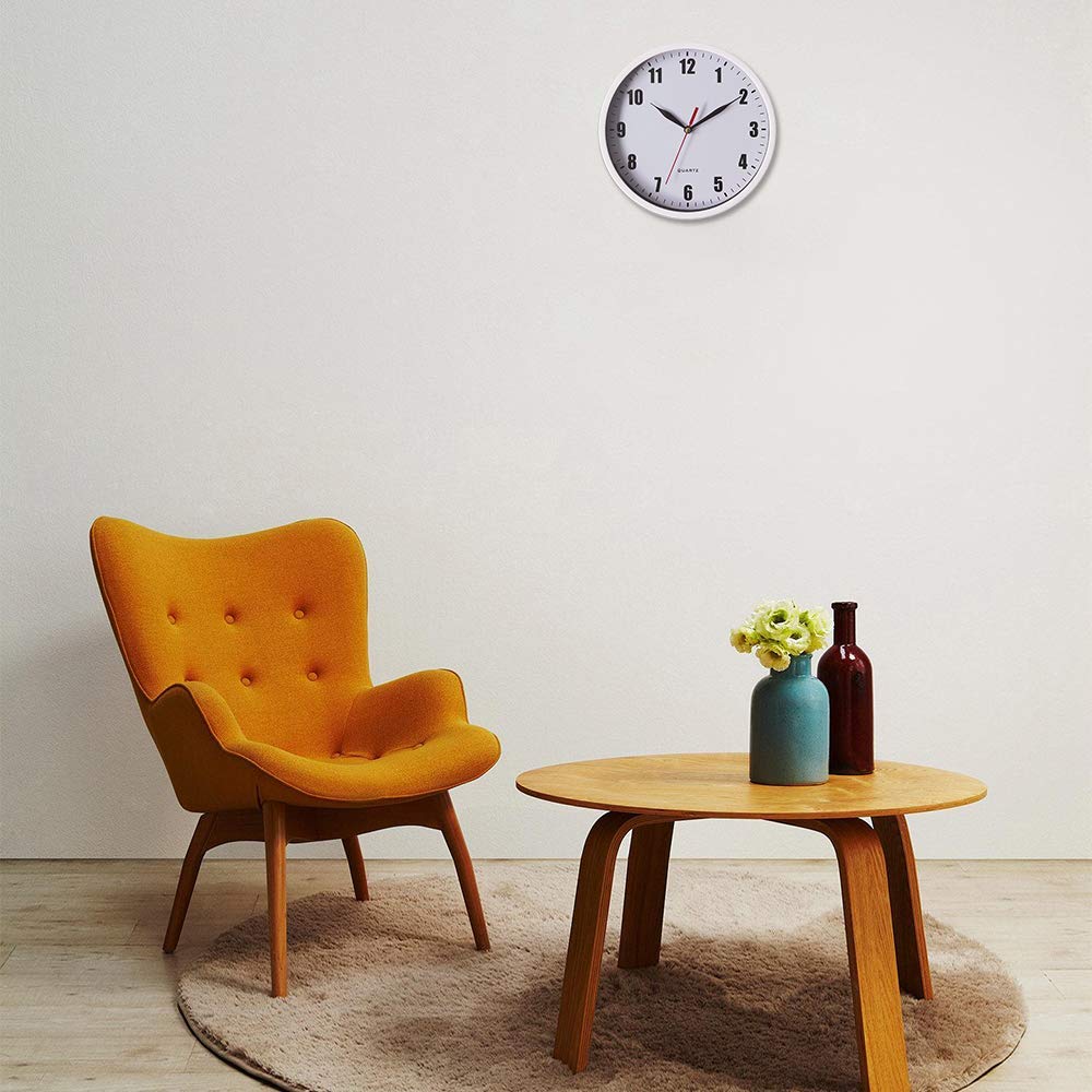 8" Silent Quartz Non-Ticking Wall Clock
