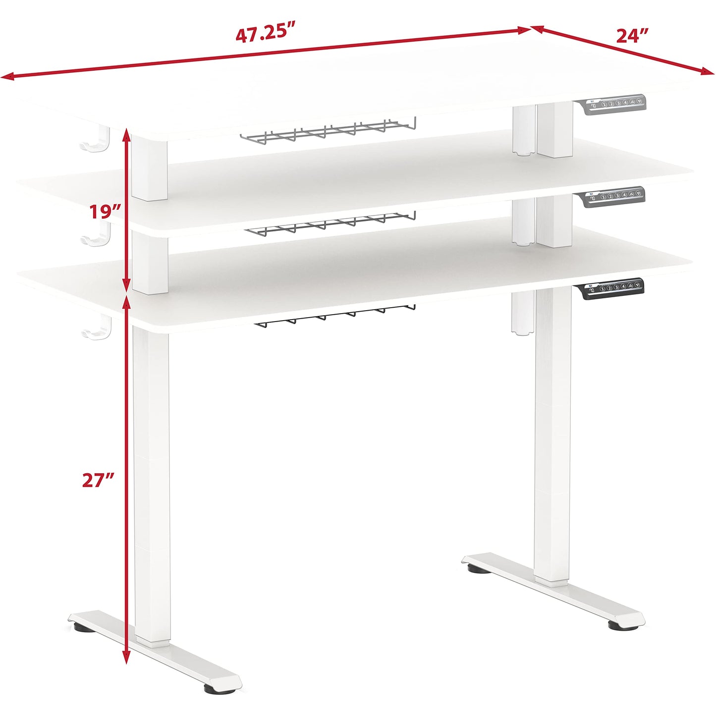 48-Inch Adjustable Electric Sit Stand Desk SHW