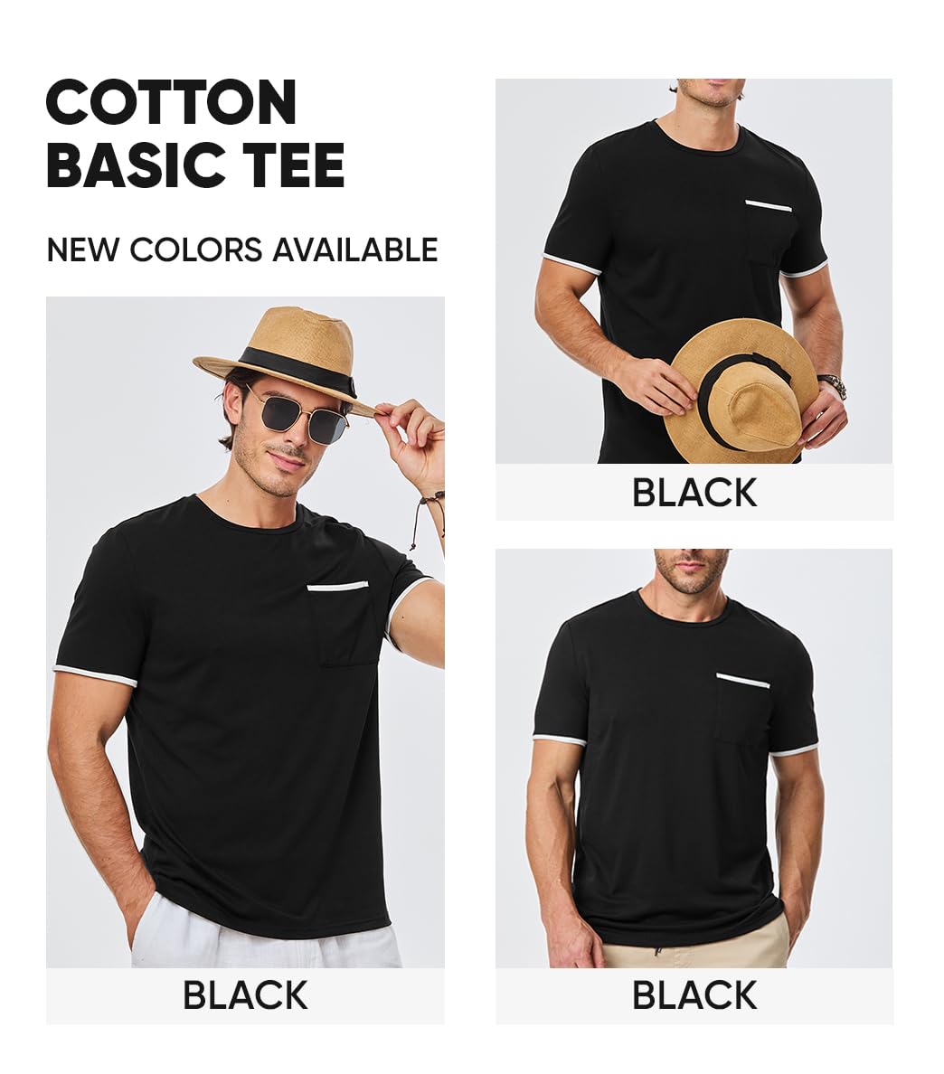 3 Pack Cotton Crewneck Men's Moisture Wicking Tees