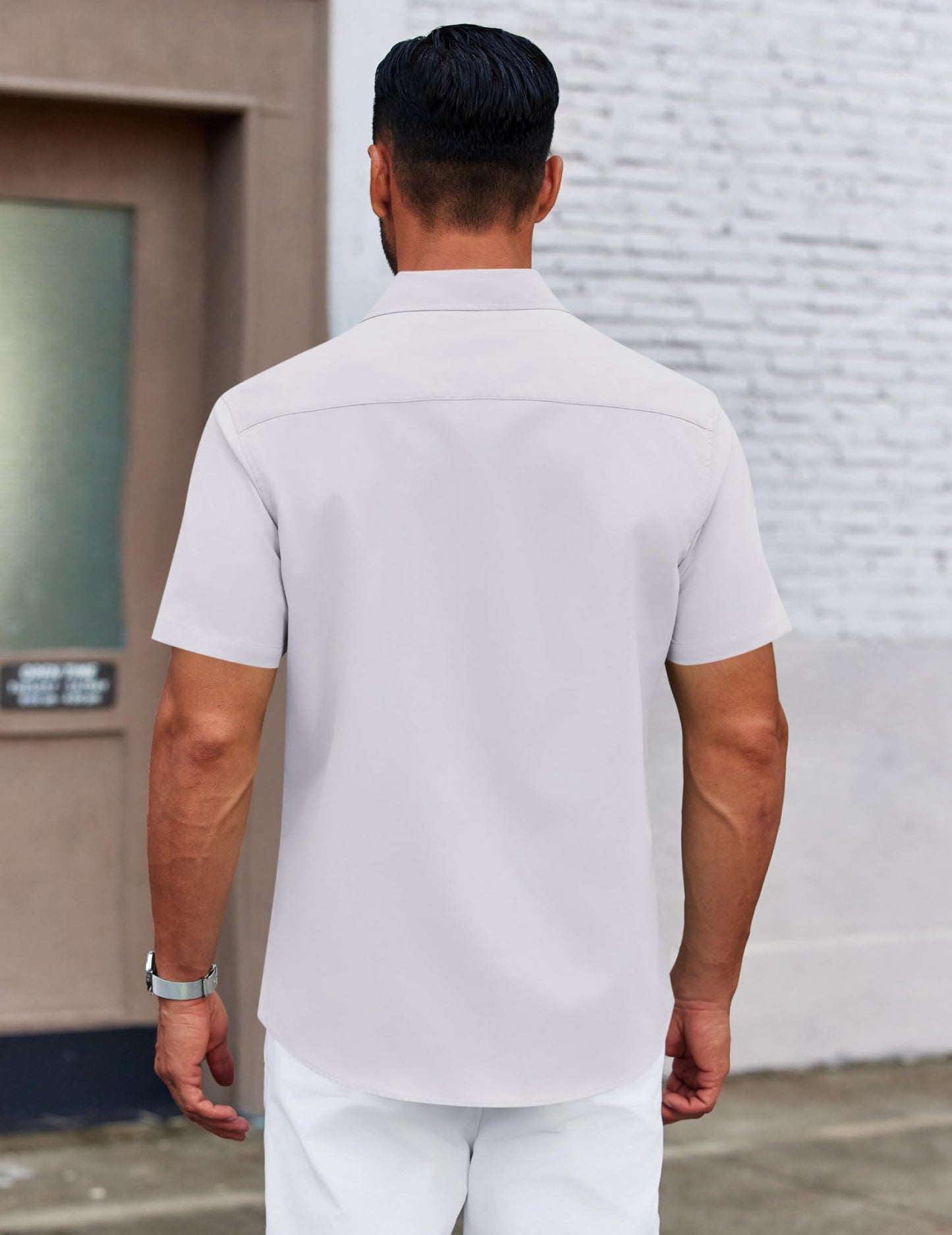 COOFANDY Mens Short Sleeve Dress Shirt