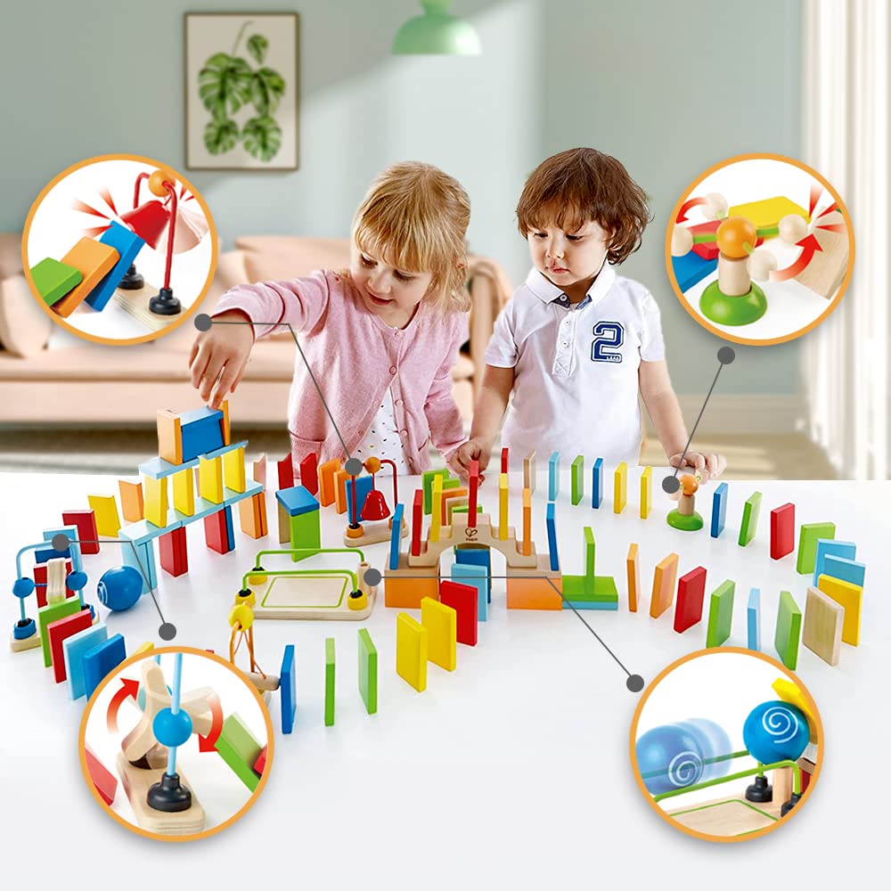 Hape Wooden Domino Set with 107 Building Pieces