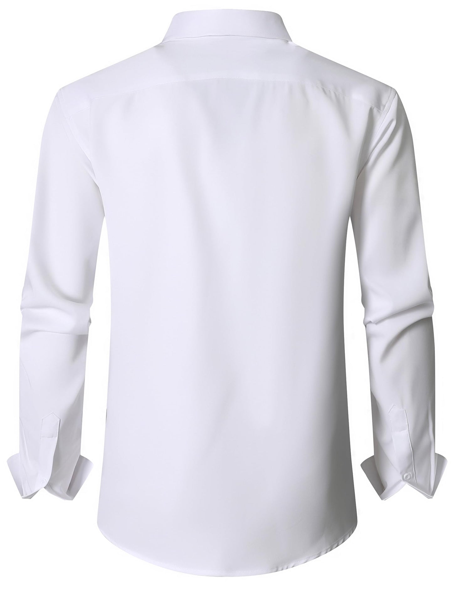 Simmashah Men's Wrinkle-Free Dress Shirt, White XL-Tall