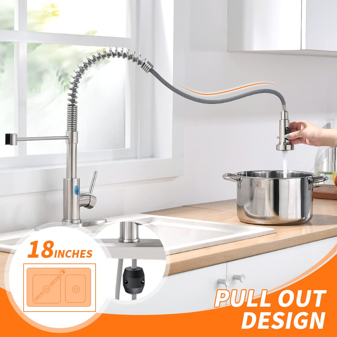 Touchless Kitchen Faucet with Pull Down Sprayer