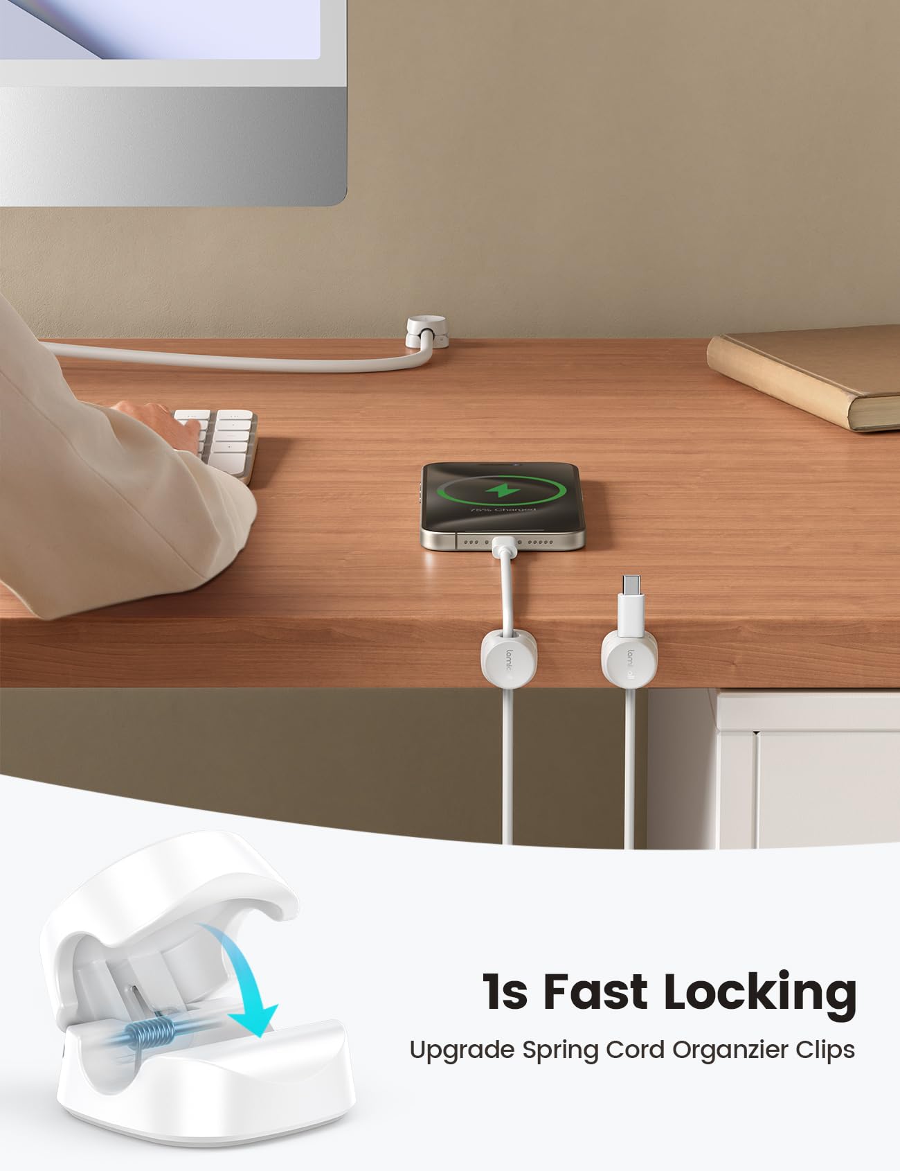 Lamicall 8-Pack Cord Organizer Clips for Cables