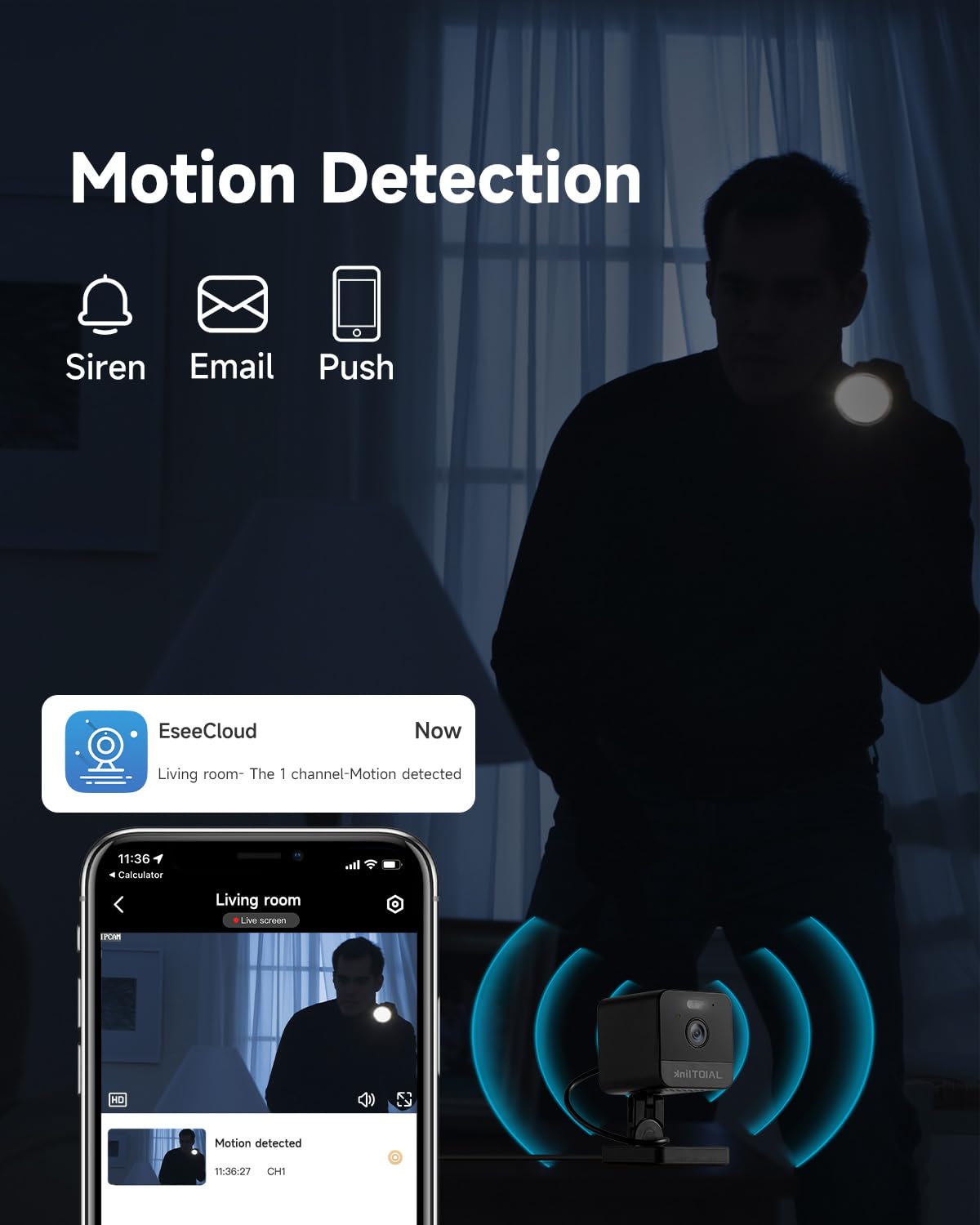 1080P Indoor Security Camera with Night Vision