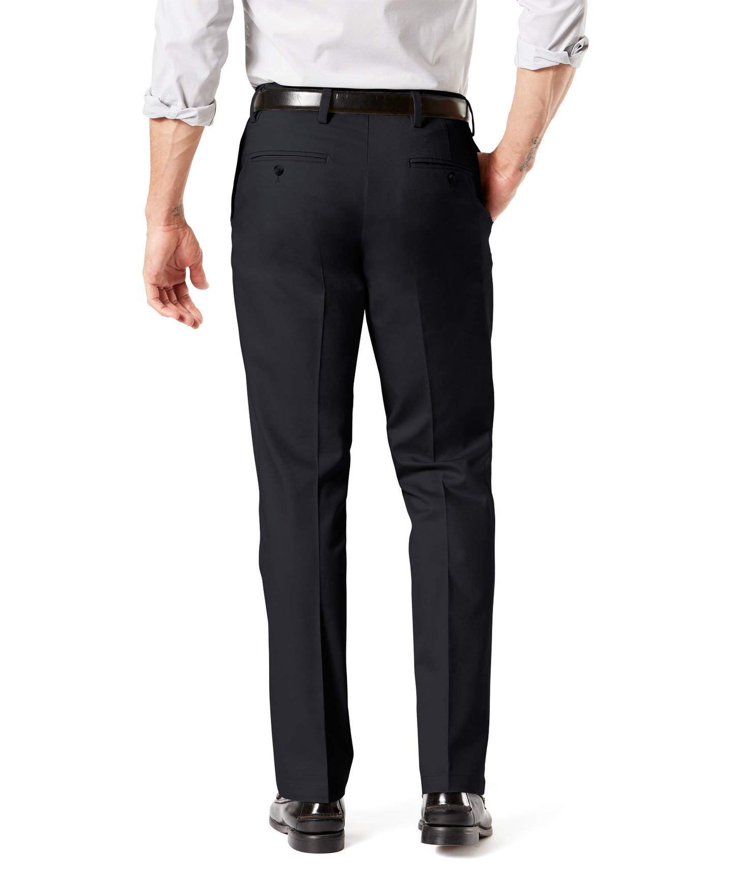 Dockers Men's Stretch Khaki Pants, Black, 31W x 30L