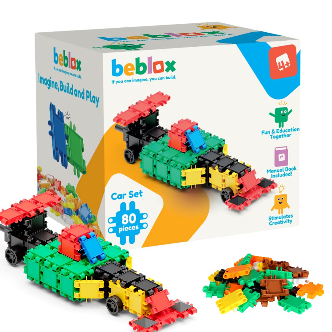 BEBLOX Building Blocks Car Set for Kids