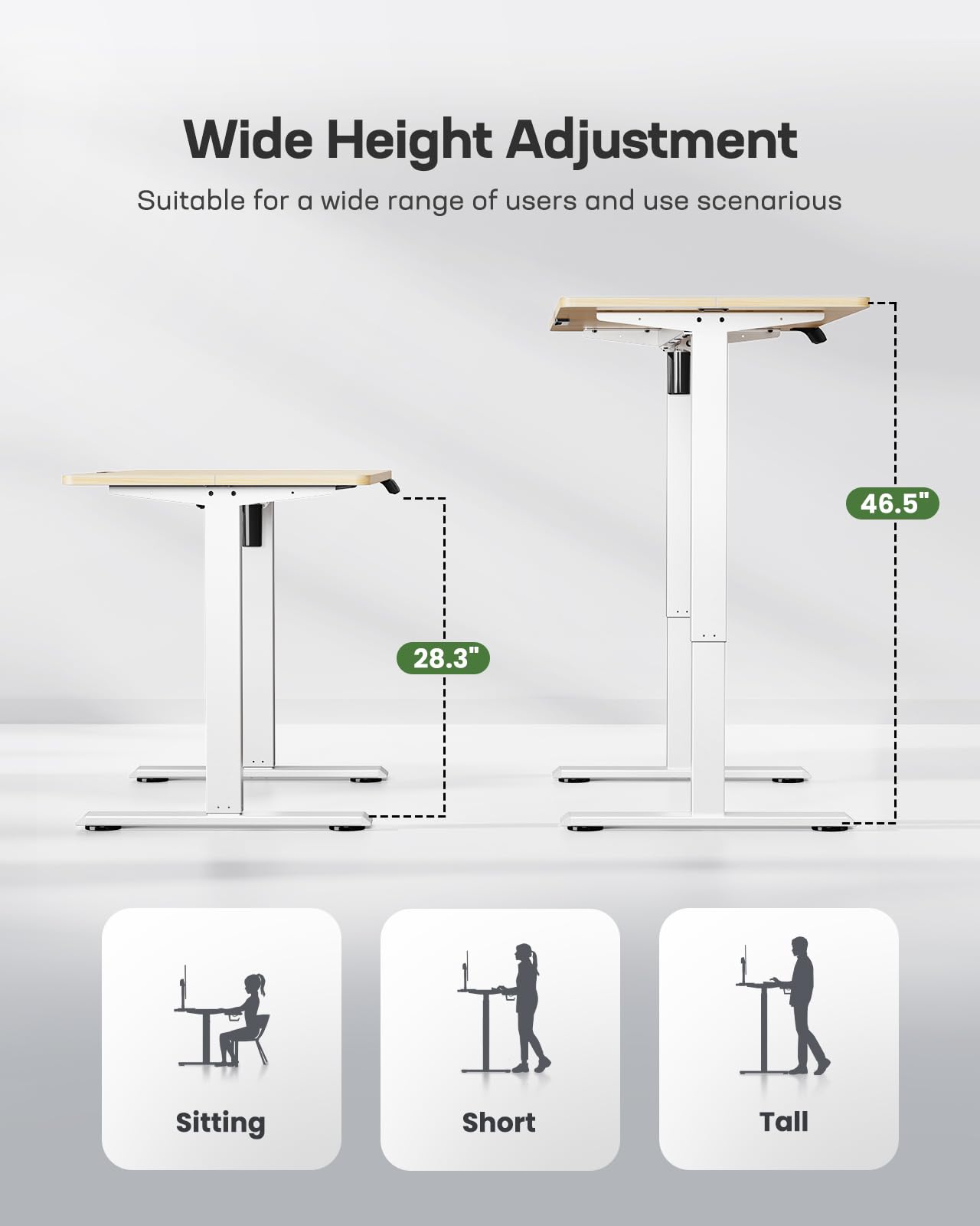 Marsail Electric Standing Desk with LED Lighting