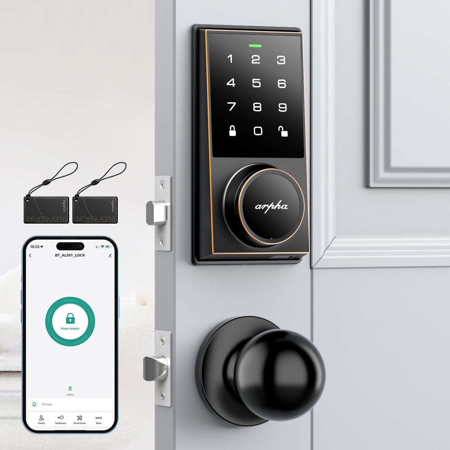 Keyless Entry Deadbolt Lock with Handle Set