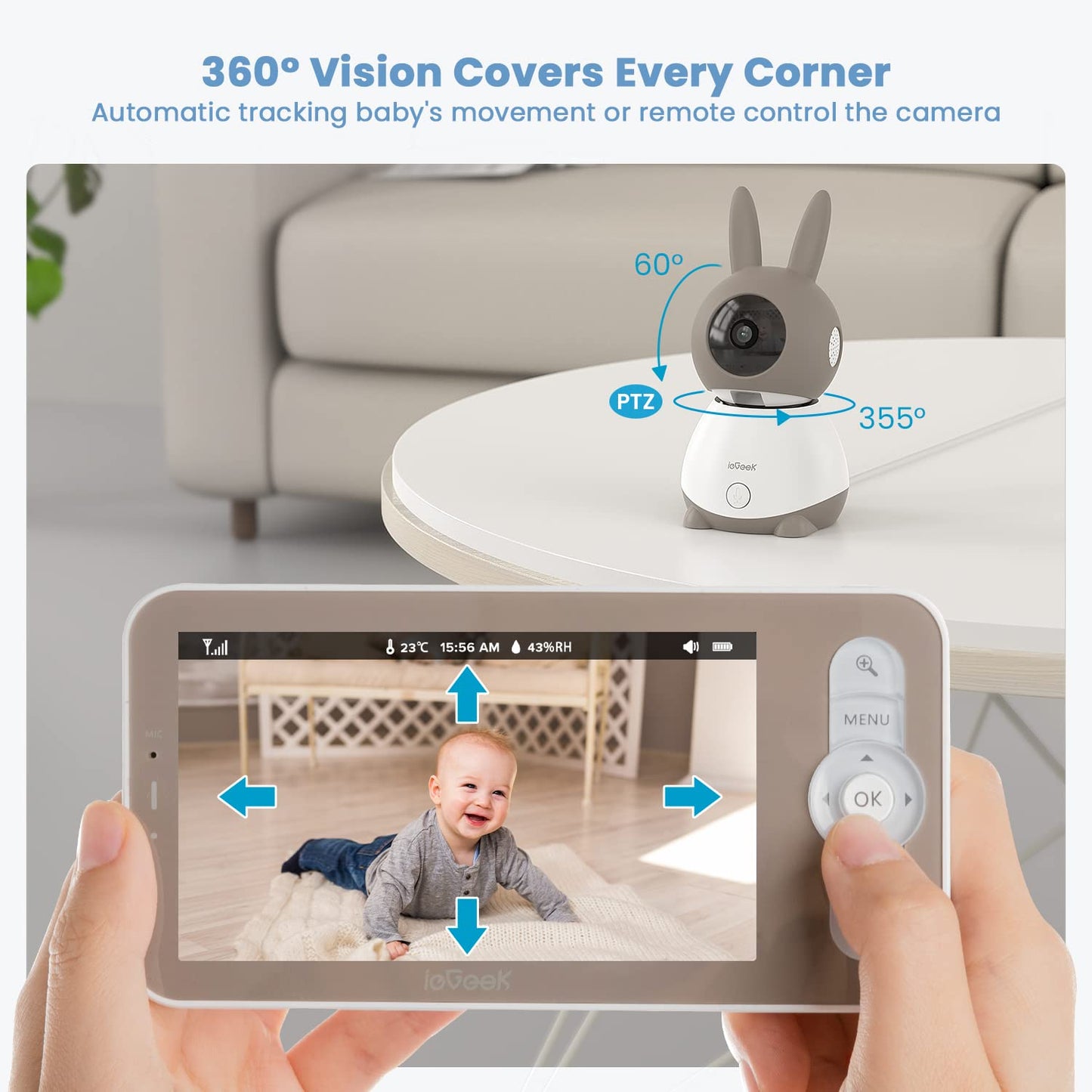 ieGeek 2K Video Baby Monitor with Night Vision