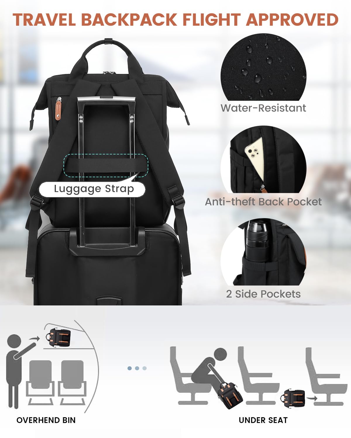 LOVEVOOK Laptop Backpack for Women, 15.6 Inch