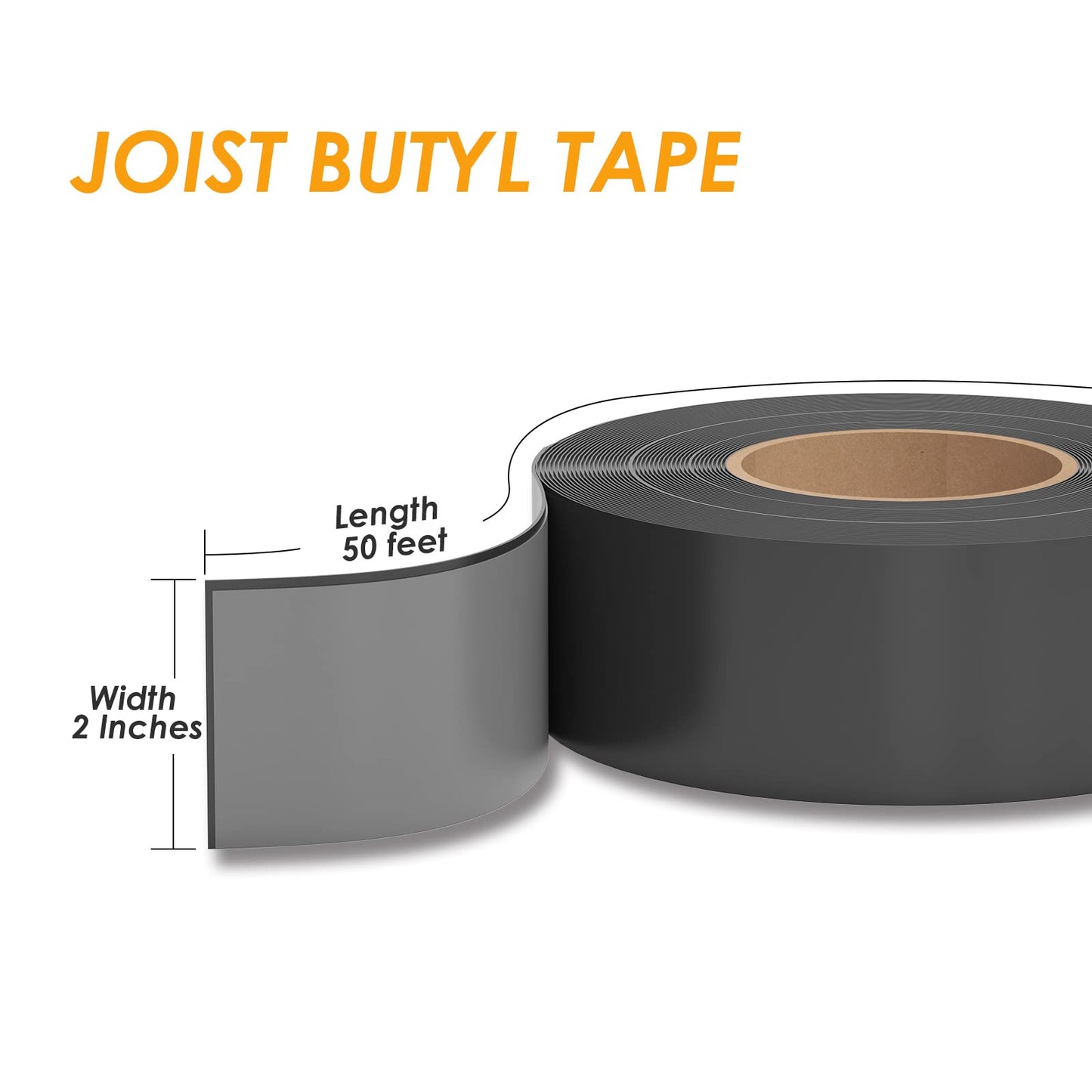 JOAPRIL Joist Tape 2" x 50', 4 Pack Butyl Joist Tape for decking, Deck Joist Tape for Top of Joists, Rim Joists, Under Joists and Beams