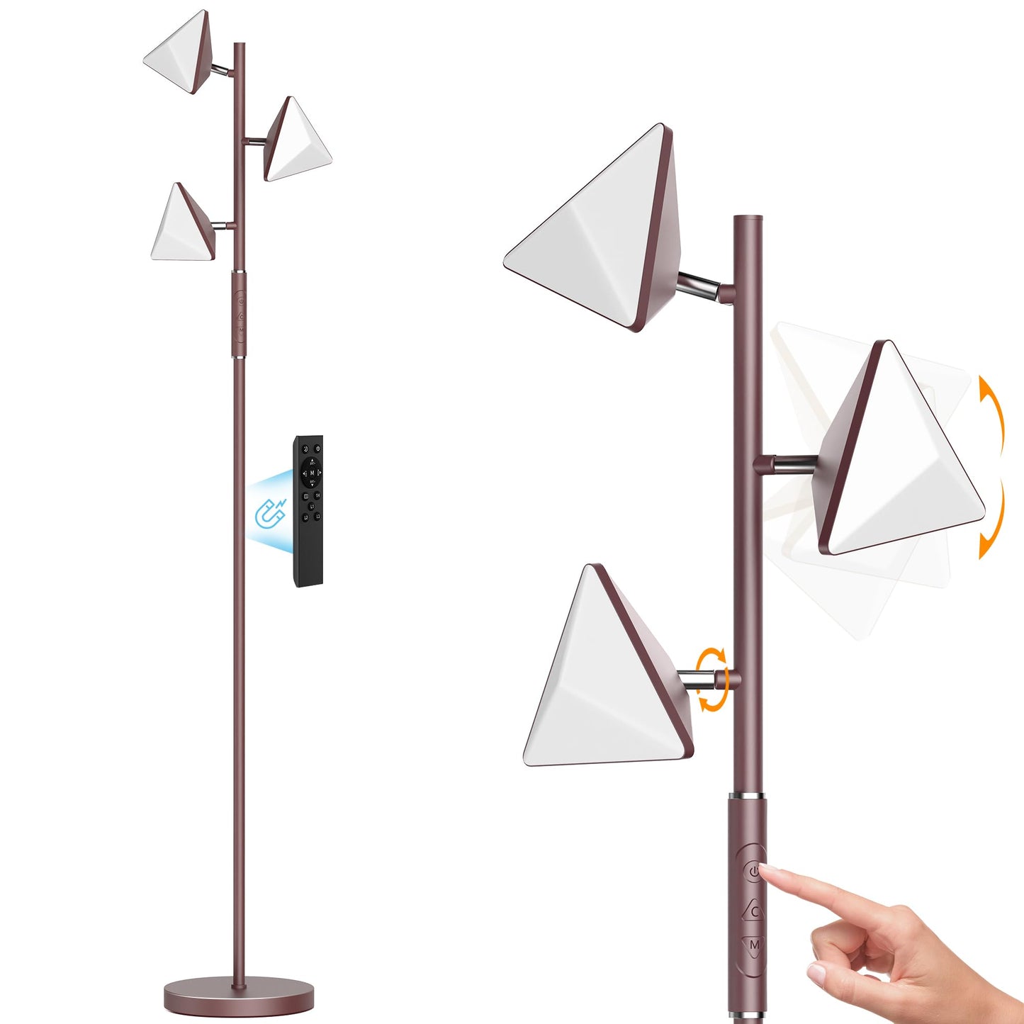 Dimmable LED Tree Floor Lamp with Remote Control