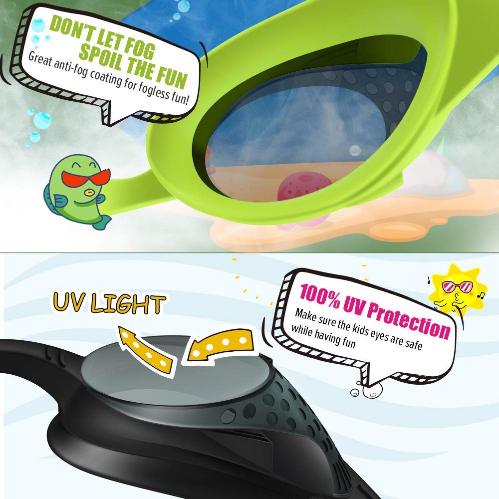 2 Pack OutdoorMaster Kids Swim Goggles