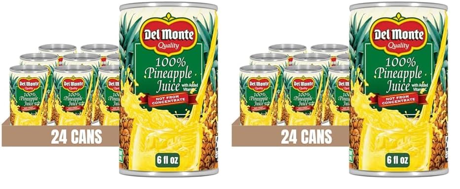 24 Cans Del Monte Pineapple Juice , 6 fl oz.