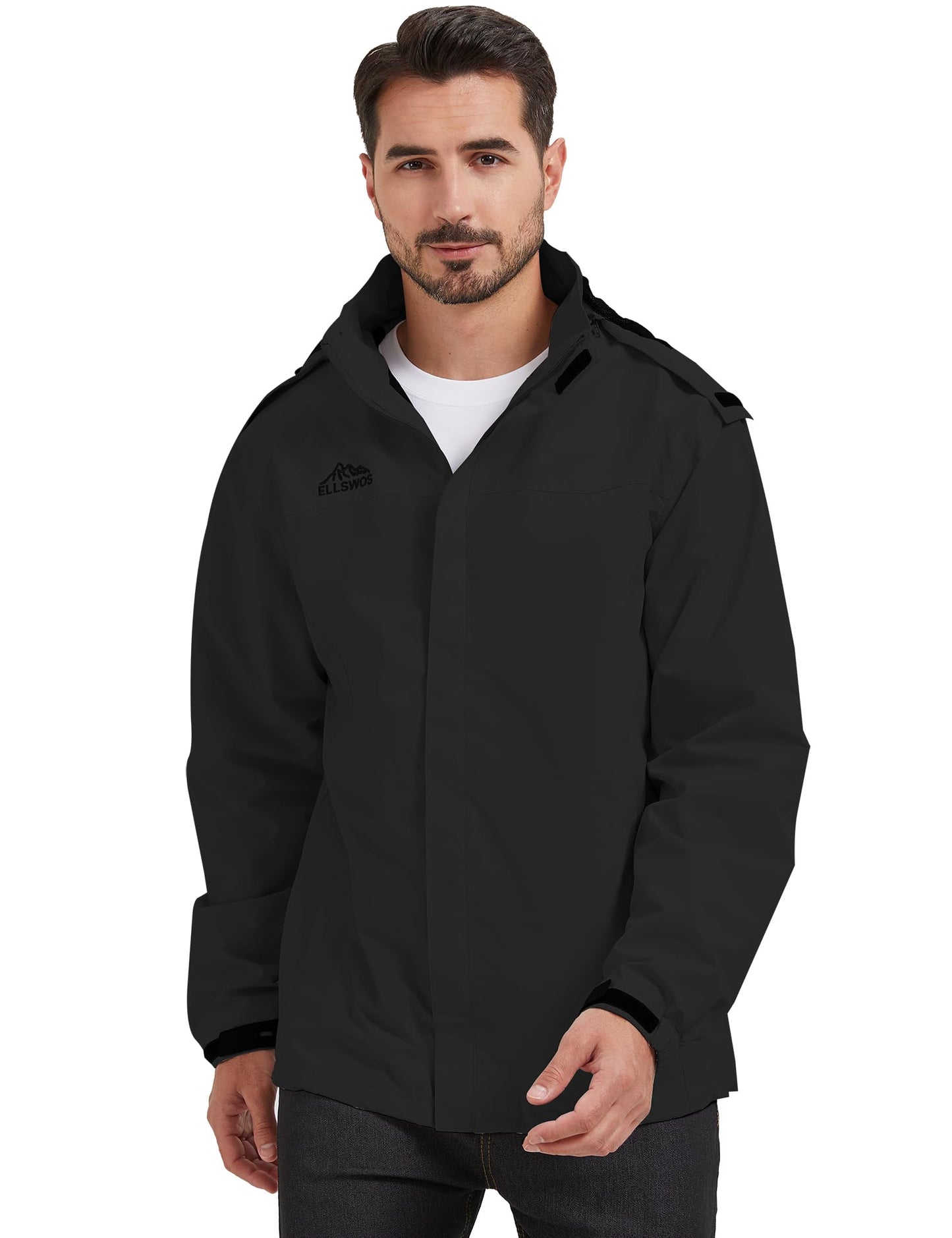 ELLWSOS Men's Lightweight Waterproof Rain Jacket