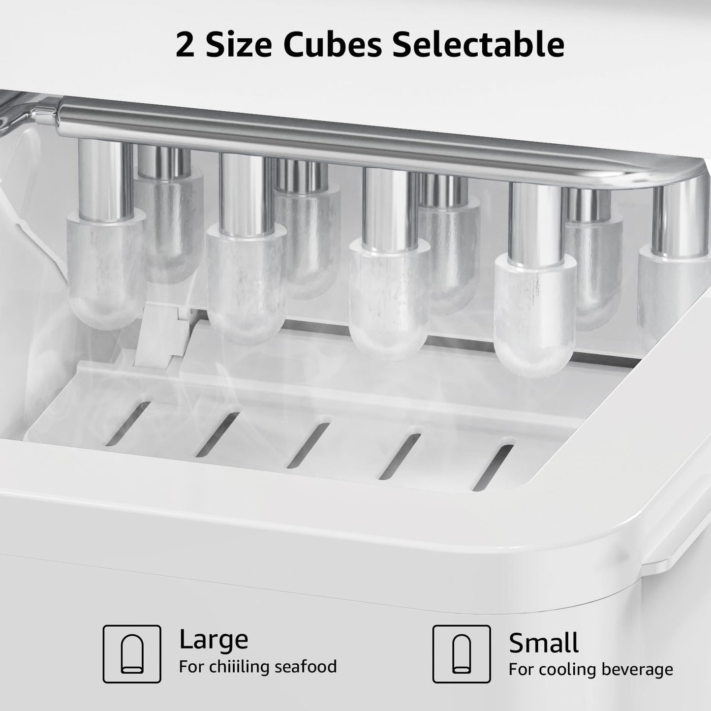 CEBORY Countertop Ice Maker, 9Pcs/6Mins, 36Lbs/24Hrs, Self-Cleaning Ice Machine with 2 Ice Scoop and Basket, One-Click Operation 2 Sizes of Bullet Ice, Portable Ice Maker for Home/Kitchen/Office/Bar