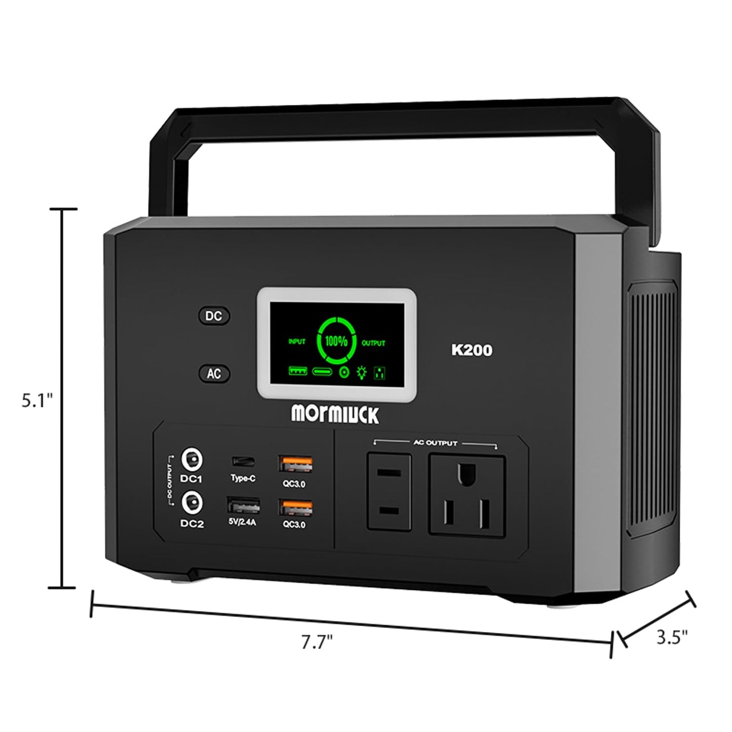 200W Portable Power Station (400W Peak), mormluck 118Wh Solar Generators with 110V/200W AC Outlet(NO SOLAR PANEL), 32000mAh Lithium Battery for Home Backup, Outdoor Adventures, and RV Emergencies