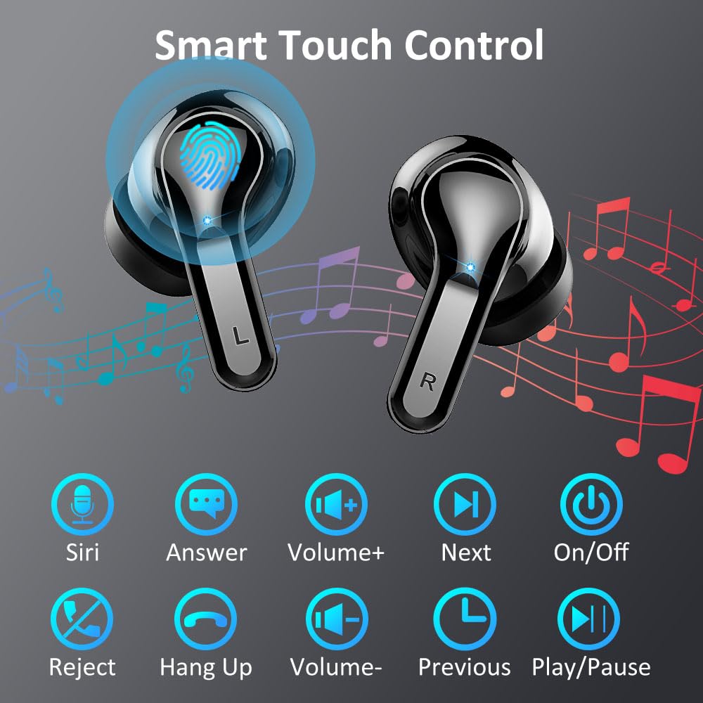Wireless Earbuds with Noise Cancelling and Bass